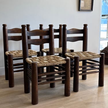 Rare Set of Four Charles Dudouyt Chairs 