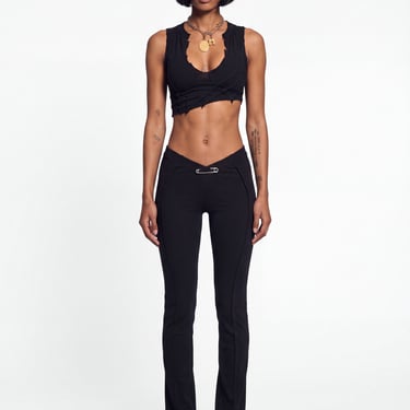 ASYMMETRIC TEYANA TANK IN BLACK ECO RIB