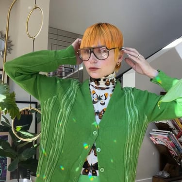 VTG 60s Green Knit Cardigan 