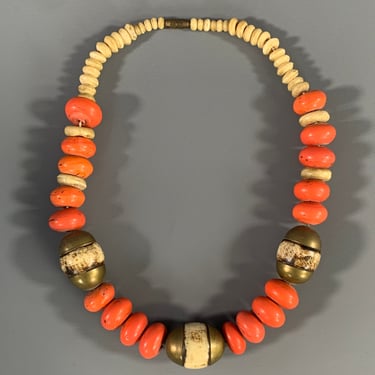 NO BRAND Cream Orange Necklace