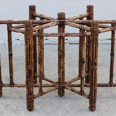 Genuine McGuire Dining Table Base For Oval Top Bamboo Rattan Organic Modern 