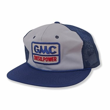 vintage GMC trucker hat / 1980s GMC Diesel Power blue grey snapback trucker cap 