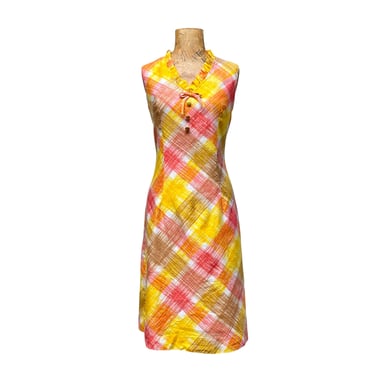 Vintage 1960s Bright Sleeveless Cotton Sun Dress, , Small to Medium, VFG 