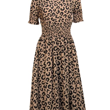 Kate Spade - Tan & Black Leopard Print Dress Sz S