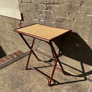 Scorched Bamboo Folding Side Table