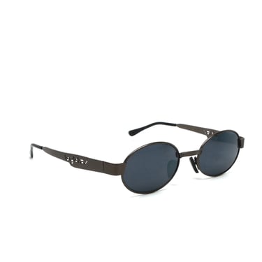 Authentic Vintage 90s Made Grey Oval Wire Frame Sunglasses 