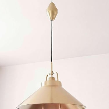 LYFA brass pull down ceiling light vintage rise and fall pendant lamp brass light fixture adjustable hanging lamp Scandinavian mid century 
