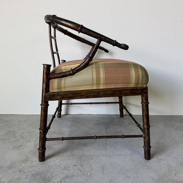 Vintage Mastercraft Asian-Style Faux Bamboo Metal Lounge Chair 