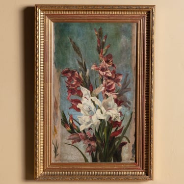 Impressionist Gladioli Floral Oil Painting, Europe, 19th Century