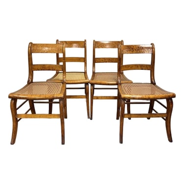 American Classical Style Birds Eye Maple Dining Chairs - Set of 4 