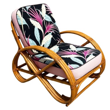 Restored MCM Three-Strand Full Round Pretzel Lounge Chair w/ Arched 