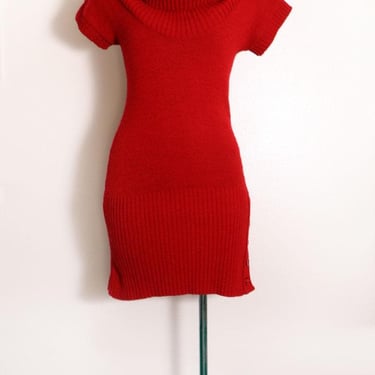 80's Red Sweater Dress Wet Seal Medium 1980's, 1990's 
