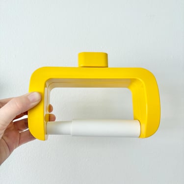 Vintage Gedy Design Makio Hasuike Yellow Toilet Paper Holder Deadstock Made In Italy Mod Retro 