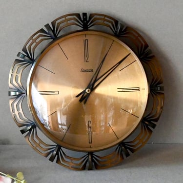 Vintage Messing Wall Clock  Vintage Decor Home Decor  Wall Decor Electric Wall Clock 