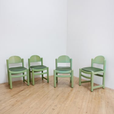 Vintage Padova Chairs Frank Lowenstein Green Set of 4 Dining 