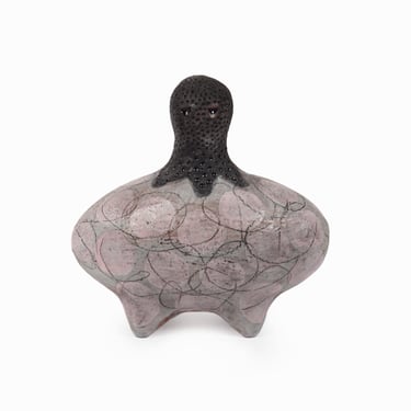 Aaron Becker Ceramic Sculpture Purple Animal Creature Mid Century Modern Vintage 