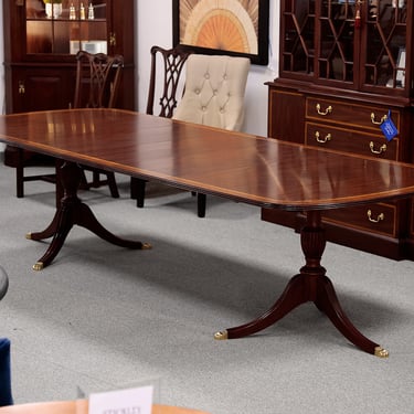 Henkel Harris Double Pedestal Inlaid Dining Table