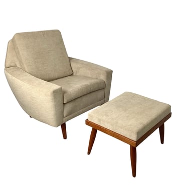 Scandinavian Modern Lounge Chair and Ottoman 
