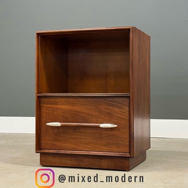 Refinished Robsjohn Gibbings for Widdicomb Walnut Nightstand 
