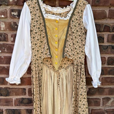 Vintage 70s Homemade Renaissance Costume Theatre Dress Corset L by TimeBa