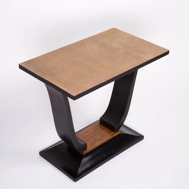 French art deco U-Shape  shagreen Leather Top