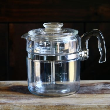 Vintage Pyrex Coffee Pot, Retro Kitchenalia, Glass Percolator for Stove Top, Gift for New Home, Grannycore Kitchen Dishes, Mid Century 