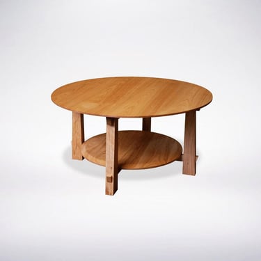 Enso Round Coffee Table - Solid Wood Table Crafted in Ohio 
