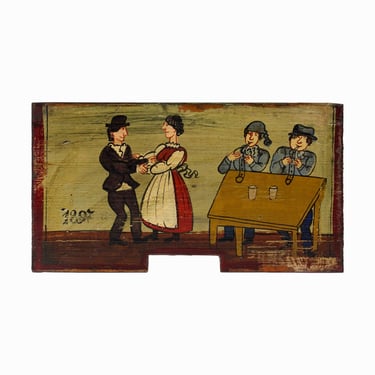 Slovenian Beehive Oil Painting Outsider Art Board Folk Art 