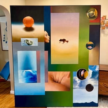 Robert E Hynes Surrealist Oil Painting Orange Fairytail 80