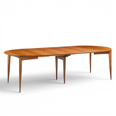 Gio Ponti for Singer & Sons Model 2135 Walnut Expanding Dining Table - 4 Leaves - mcm 