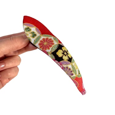 Red Hair clip, alligator clip, Satomi Clip, Japanese Hair clip, kimono hair clip, japanese print, crocodile hair Clip, japanese design 