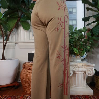 Vintage Y2K Lucky Brand Olive Green Bamboo Print Pants
