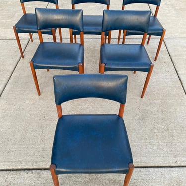 Danish Teak Dining Chairs By Ejner Larsen & Aksel Bender-Madsen 