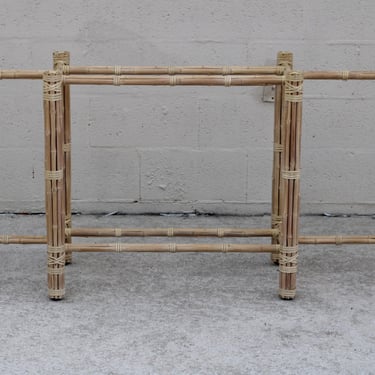 Genuine McGuire Table Base For Marble Or Glass Top Bamboo Rattan Organic Modern 