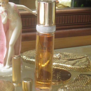Liz Taylor's White Diamonds, Full Bottle, Eau de Toilette , 7 inch Tall Bottle, Launched in 1991 
