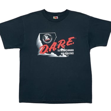 Vintage 90s Louisiana State DARE To Resist Drugs and Violence Promo T-Shirt (Large) 