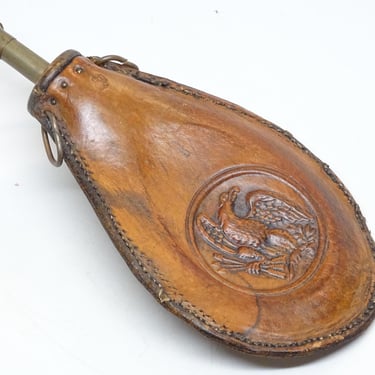 Antique 1800's Civil War Era Gunpowder Flask The American Flask and Cap Company / 1857 - 1865 