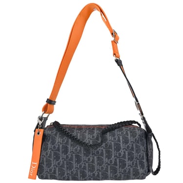 Christian Dior Navy Denim Trotter Flight Shoulder Bag