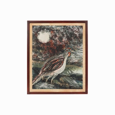 1964 Howard Bradford Serigraph Print on Paper Bird Mid Century Modern Vintage 