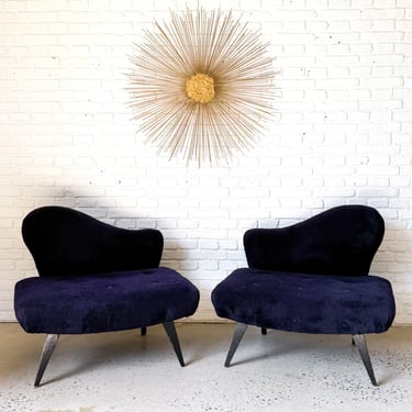 Asymmetrical Abstract Grosfeld House Lounge Chair Pair