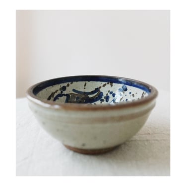 Vintage Studio Pottery Grey Blue Wabi Sabi Ceramic Bowl, Signed Artisan Pottery, Kitchenware Pottery 
