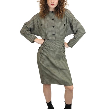 Gucci 1980's Herringbone Cut Out Dress 