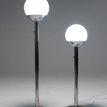 Pair of P428 floor lamps by Pia Guidetti-Crippa for Luci Italia, 1970s 