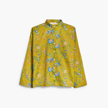 Silk-Cotton Drop-Shoulder Top
