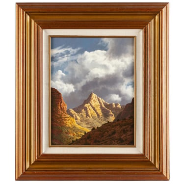 JAMES A. FETHEROLF Oil on Canvas Painting, Sedona's Matterhorn