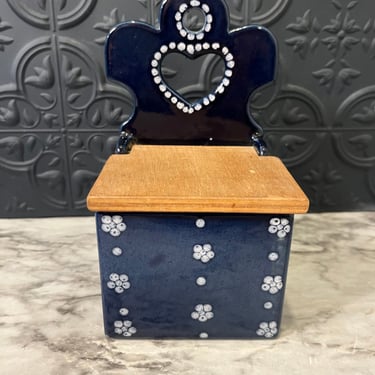 Blue and White Ceramic Salt Cellar