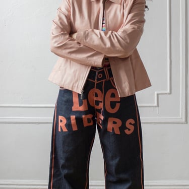 y2k pale pink leather jacket 