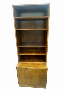 MCM Poul Hundevad brazilian rosewood wall unit w/ birch interior 77H 27.75W 17D