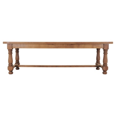 Country French Provincial Bleached Oak Farmhouse Dining Table 8 Ft