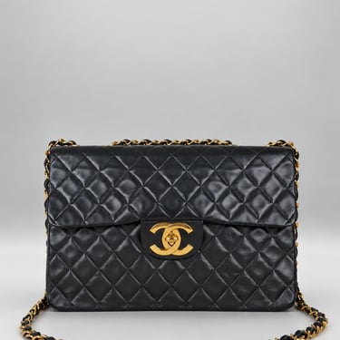 CHANEL, 1991–1994 Vintage Maxi Jumbo Single Flap Bag, Black